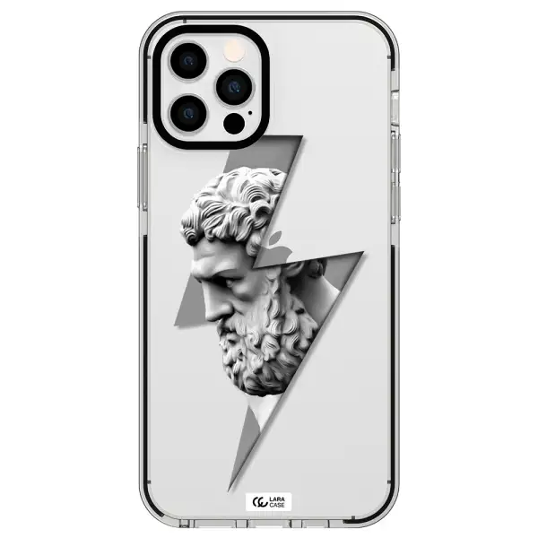 a statue of a man with a beard Apple iPhone 12 pro impact black border Case