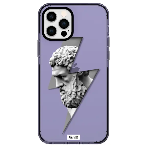 a statue of a man with a beard Apple iPhone 12 pro impact Lilac Case