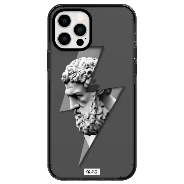 a statue of a man with a beard Apple iPhone 12 pro impact Smoke Black Case