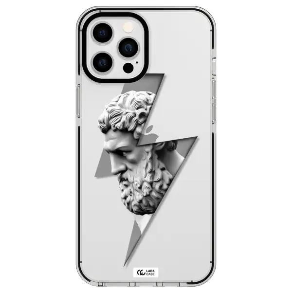 a statue of a man with a beard Apple iPhone 12 pro max impact black border Case