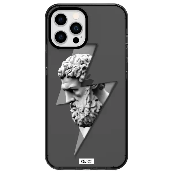 a statue of a man with a beard Apple iPhone 12 pro max impact Smoke Black Case