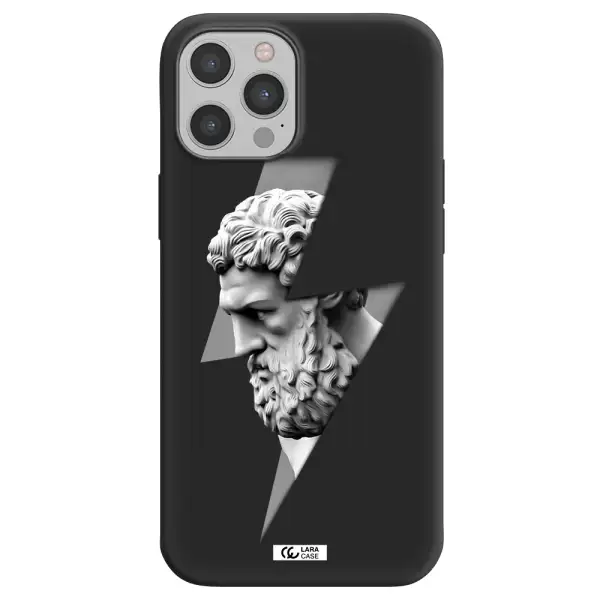 a statue of a man with a beard Apple iPhone 12 pro max Silicone black Case