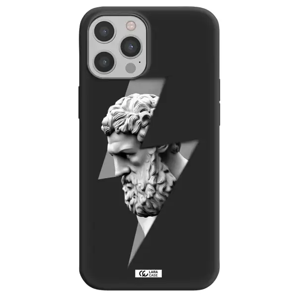 a statue of a man with a beard Apple iPhone 12 pro Silicone black Case