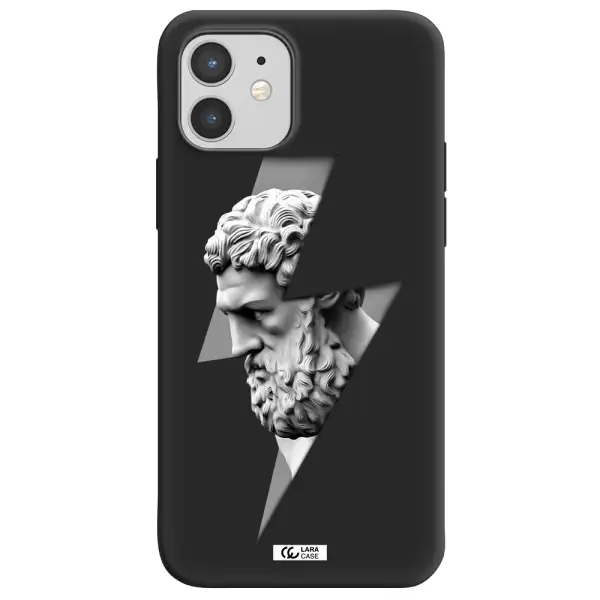 a statue of a man with a beard Apple iPhone 12 Silicone black Case