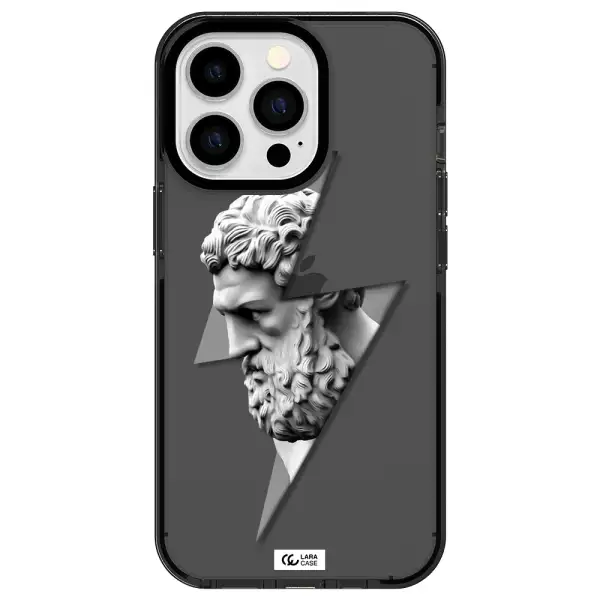 a statue of a man with a beard Apple iPhone 13 Pro impact Smoke Black Case