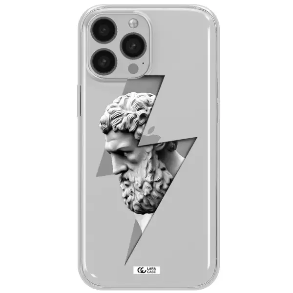 a statue of a man with a beard Apple iPhone 13 Pro Max Clear TPU Case