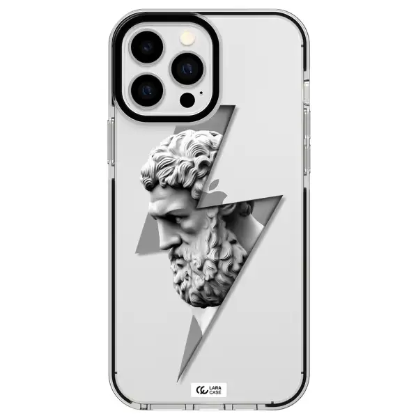 a statue of a man with a beard Apple iPhone 13 Pro Max impact black border Case