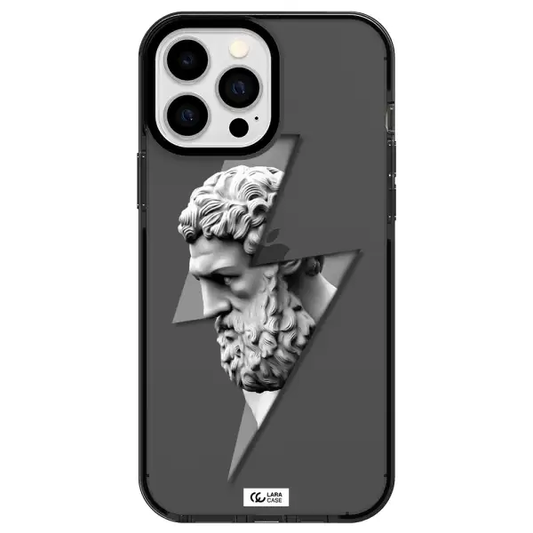 a statue of a man with a beard Apple iPhone 13 Pro Max impact Smoke Black Case