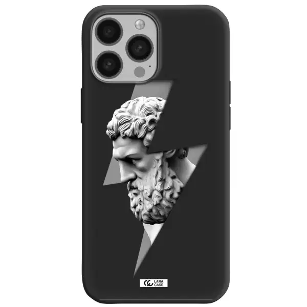 a statue of a man with a beard Apple iPhone 13 Pro Max Silicone black Case