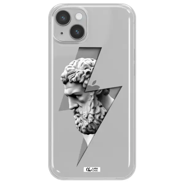 a statue of a man with a beard Apple iPhone 14 Clear TPU Case