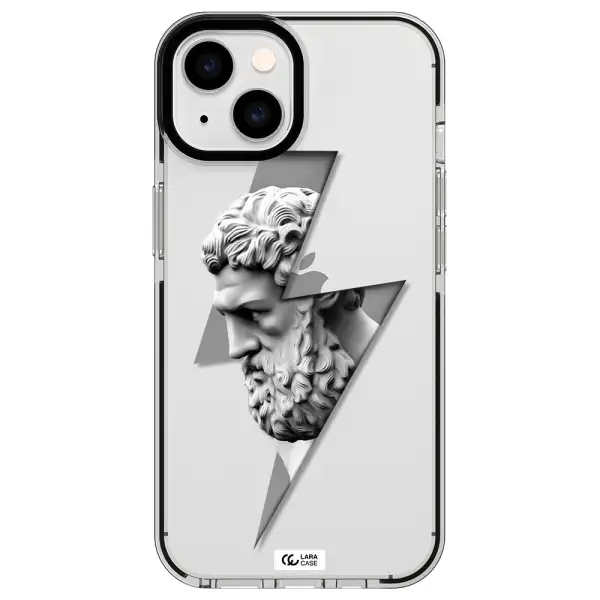 a statue of a man with a beard Apple iPhone 14 impact black border Case