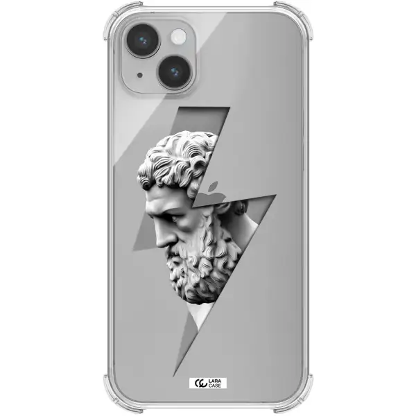 a statue of a man with a beard Apple iPhone 14 plus Clear PC Case