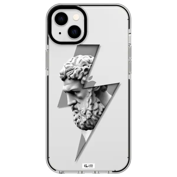 a statue of a man with a beard Apple iPhone 14 plus impact black border Case