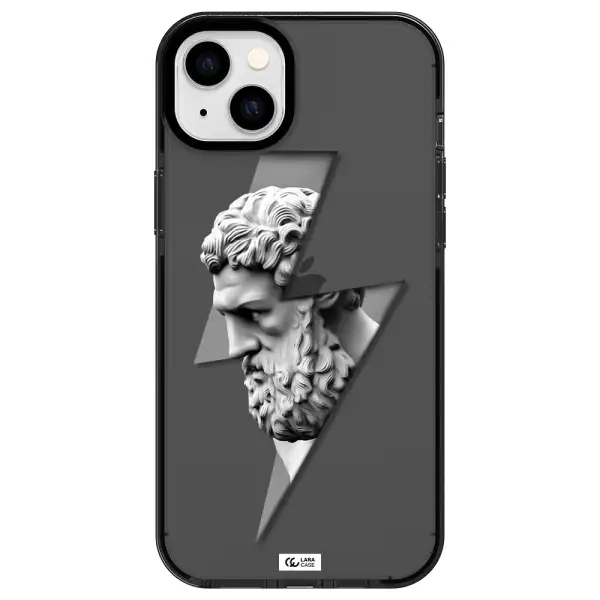 a statue of a man with a beard Apple iPhone 14 plus impact Smoke Black Case