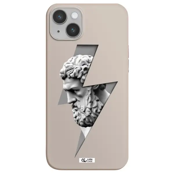 a statue of a man with a beard Apple iPhone 14 plus Silicone Stone Case