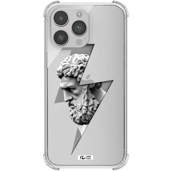 a statue of a man with a beard Apple iPhone 14 pro Clear PC Case