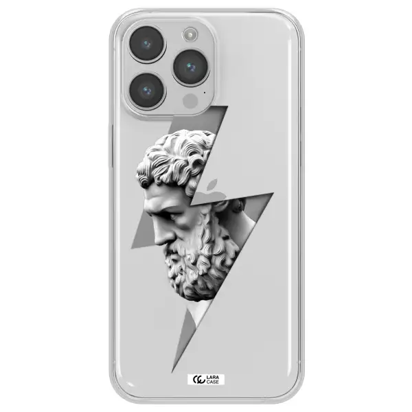 a statue of a man with a beard Apple iPhone 14 pro Clear TPU Case