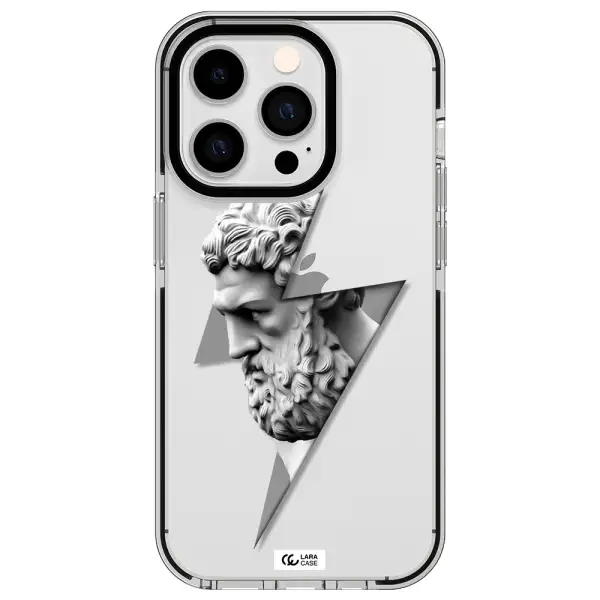 a statue of a man with a beard Apple iPhone 14 pro impact black border Case