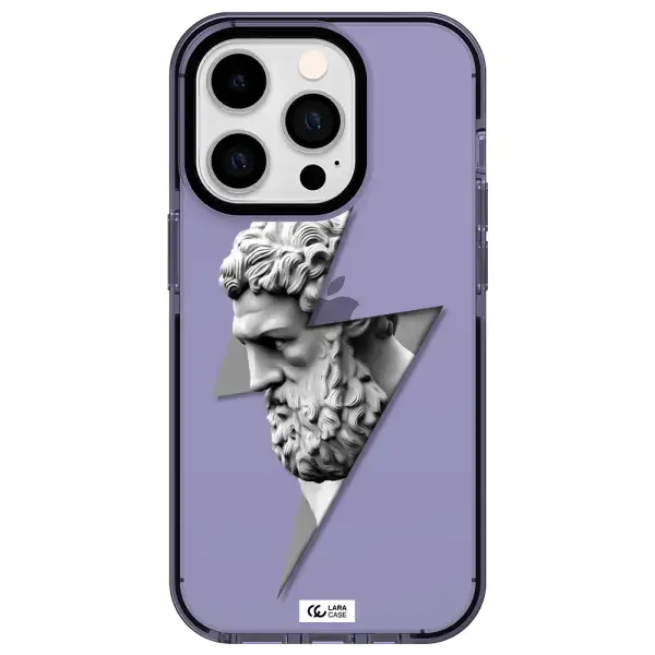 a statue of a man with a beard Apple iPhone 14 pro impact Lilac Case