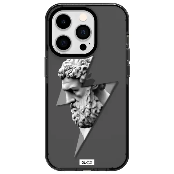 a statue of a man with a beard Apple iPhone 14 pro impact Smoke Black Case