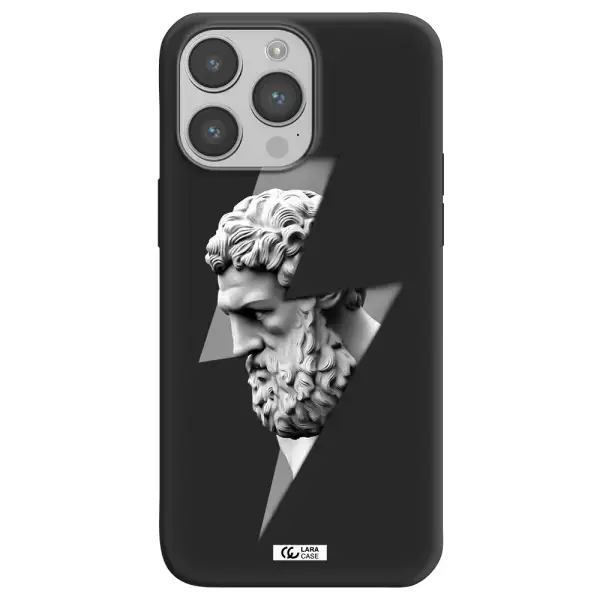 a statue of a man with a beard Apple iPhone 14 pro Silicone black Case