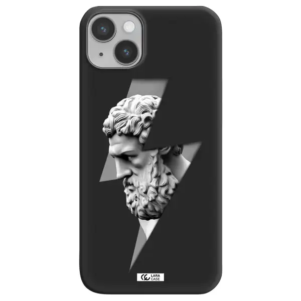 a statue of a man with a beard Apple iPhone 14 Silicone black Case