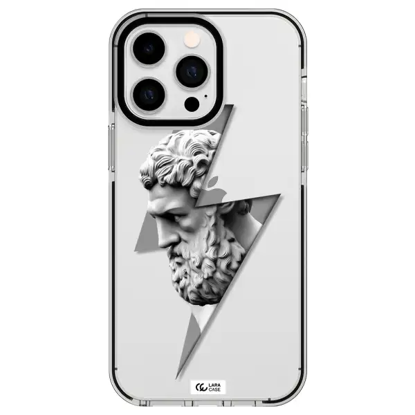 a statue of a man with a beard Apple iPhone 15 Pro impact black border Case