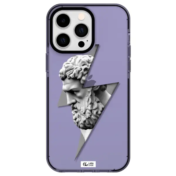 a statue of a man with a beard Apple iPhone 15 Pro Max impact Lilac Case