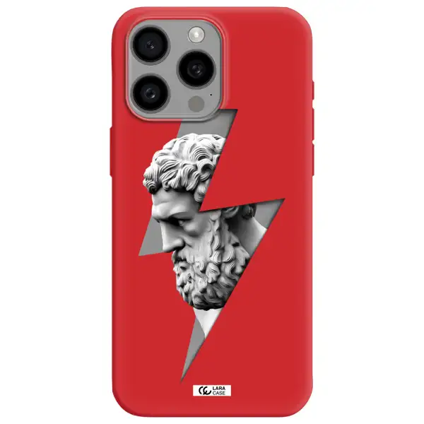 A Statue Of A Man With A Beard Apple Iphone 15 Pro Max Silicone Imperial Red Case