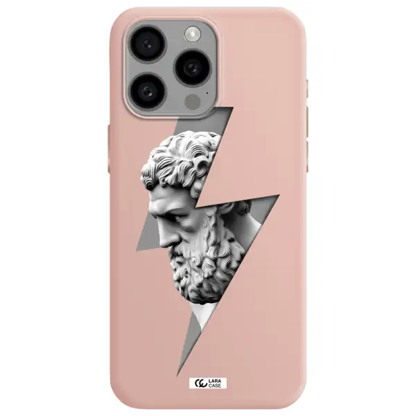 a statue of a man with a beard Apple Iphone 15 Pro max Silicone pastel pink Case