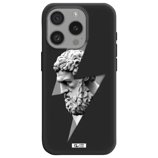 A Statue Of A Man With A Beard Apple Iphone 15 Pro Silicone Black Case