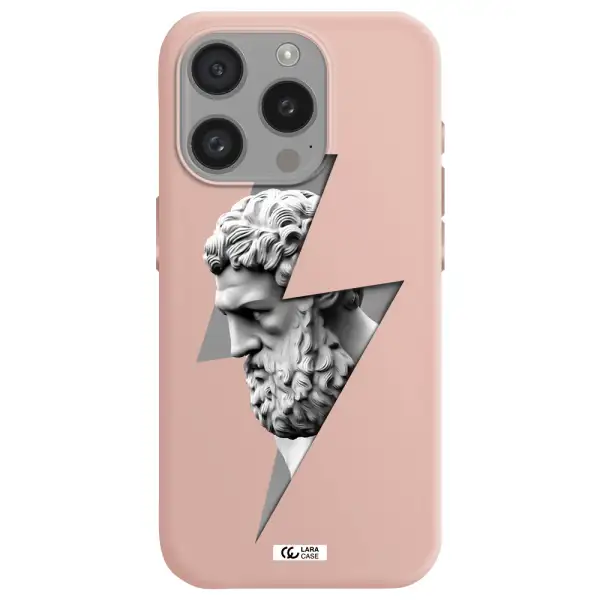 A Statue Of A Man With A Beard Apple Iphone 15 Pro Silicone Pastel Pink Case