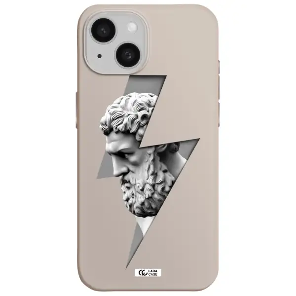 a statue of a man with a beard Apple iPhone 15 Silicone Stone Case