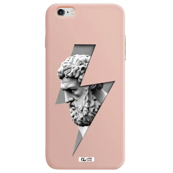a statue of a man with a beard Apple iPhone 6 plus Silicone pastel pink Case