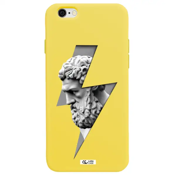 a statue of a man with a beard Apple iPhone 6 Silicone canary yellow Case