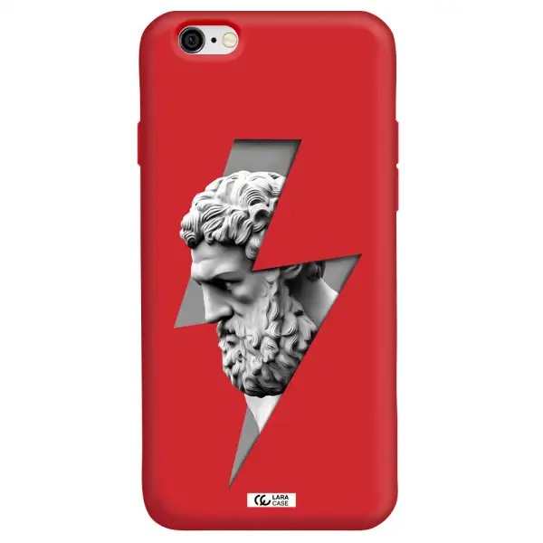 a statue of a man with a beard Apple iPhone 6 Silicone Imperial Red Case