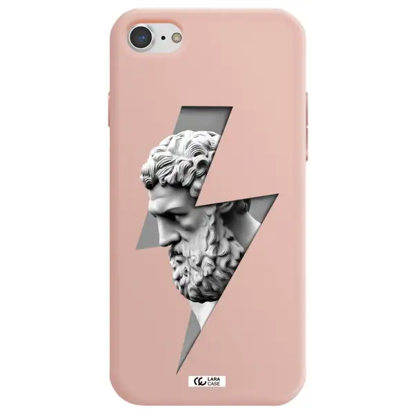a statue of a man with a beard Apple iPhone 7 Silicone pastel pink Case