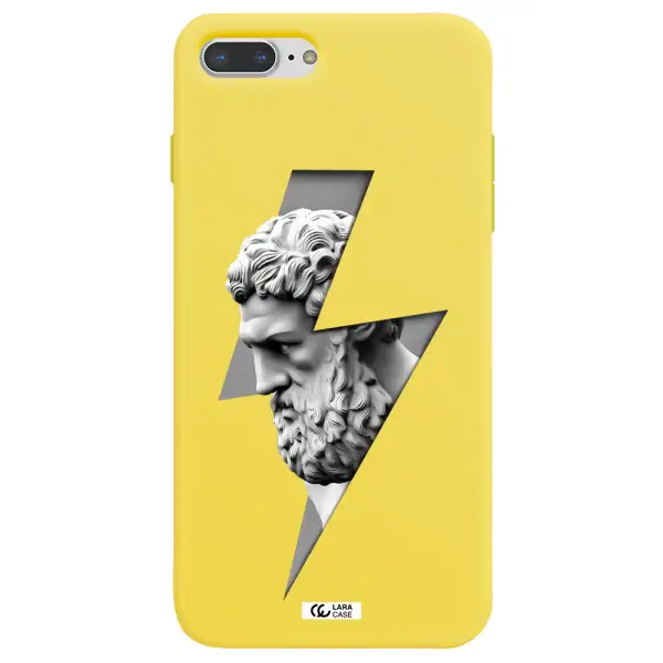 a statue of a man with a beard Apple iPhone 8 plus Silicone canary yellow Case