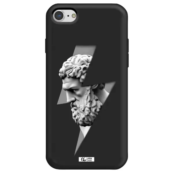 a statue of a man with a beard Apple iPhone 8 Silicone black Case