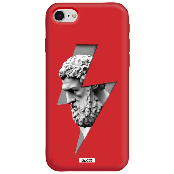 a statue of a man with a beard Apple iPhone se 2020 Silicone Imperial Red Case
