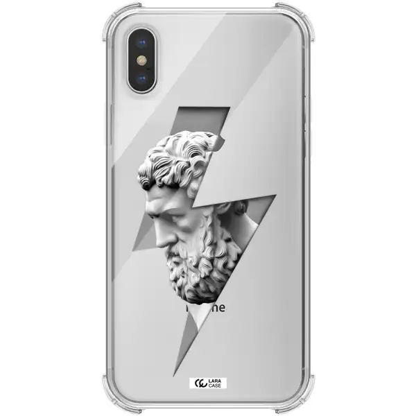 a statue of a man with a beard Apple iPhone X Clear PC Case