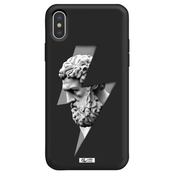a statue of a man with a beard Apple iPhone X Silicone black Case