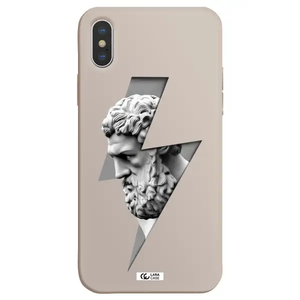 a statue of a man with a beard Apple iPhone X Silicone Stone Case