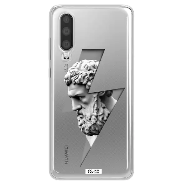 a statue of a man with a beard Huawei P30 Clear TPU Case