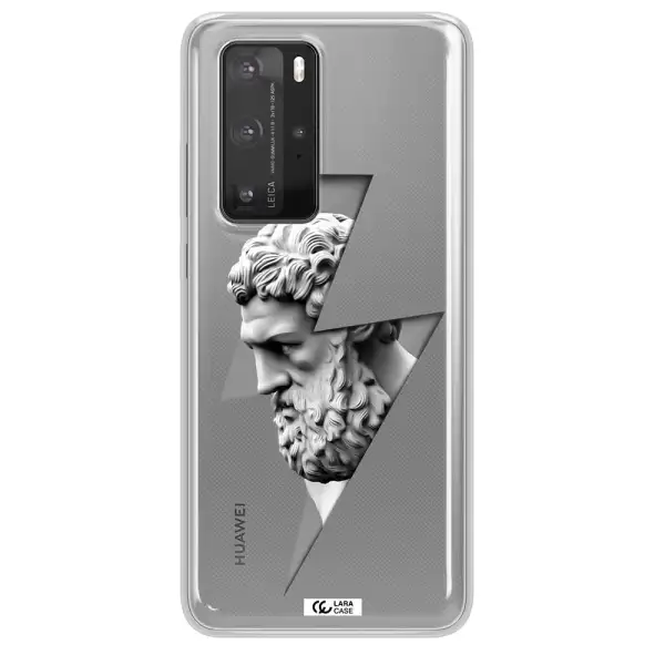 a statue of a man with a beard Huawei P40 Pro Clear TPU Case