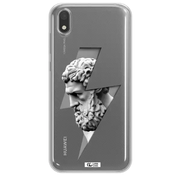 a statue of a man with a beard Huawei Y5 2019 Clear TPU Case