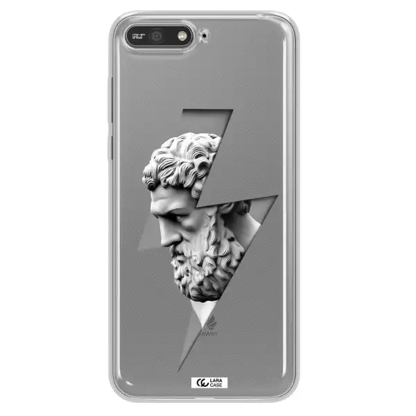 a statue of a man with a beard Huawei Y6 2018 Clear TPU Case