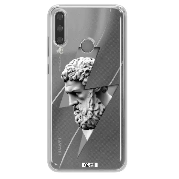 a statue of a man with a beard Huawei Y6P Clear TPU Case
