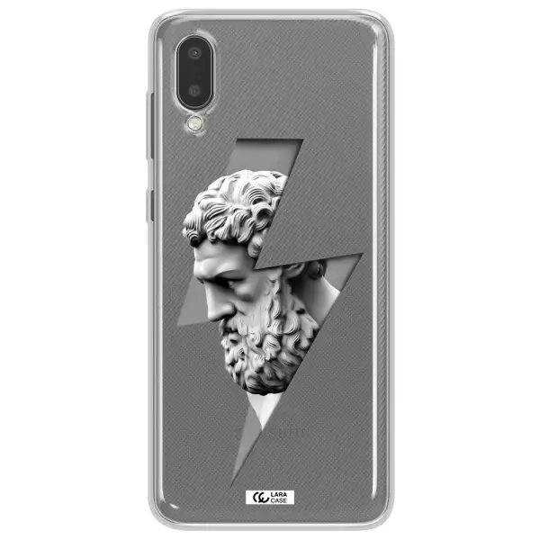a statue of a man with a beard Samsung A02 Clear TPU Case