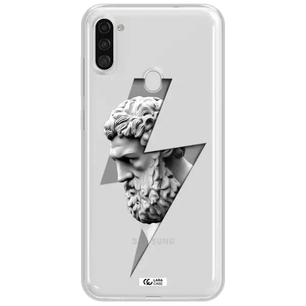 a statue of a man with a beard Samsung A11 Clear TPU Case